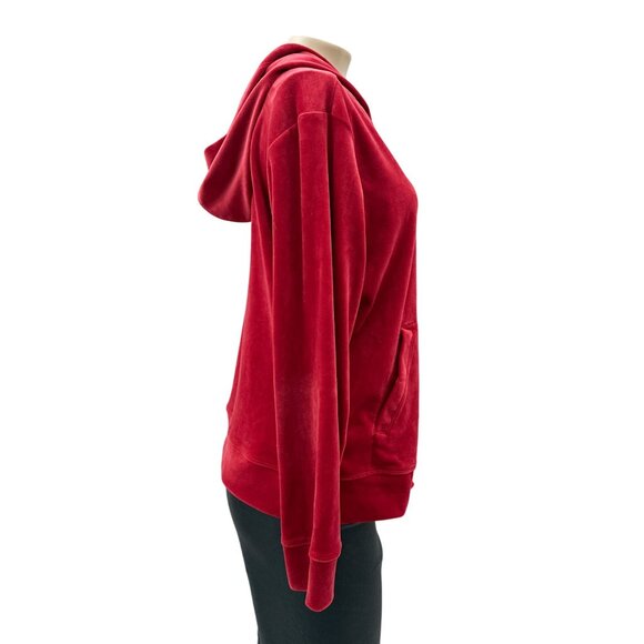 Tommy Bahama Red Velour Hoodie Jacket Full Zip Polyester Womens S - Picture 9 of 10